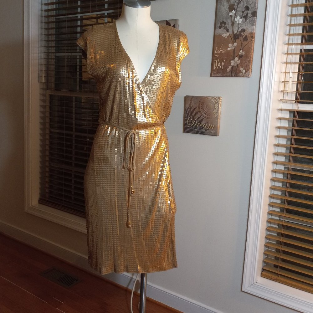 NEW Michael Kors Sequin Wrap Dress Size M